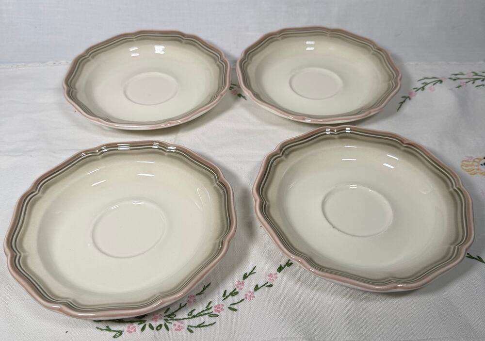 Set of 4 Vintage Mikasa Country Estate D8800 6" Saucers Made in Japan